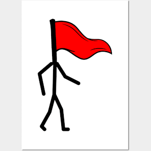 Walking Red Flag Posters and Art